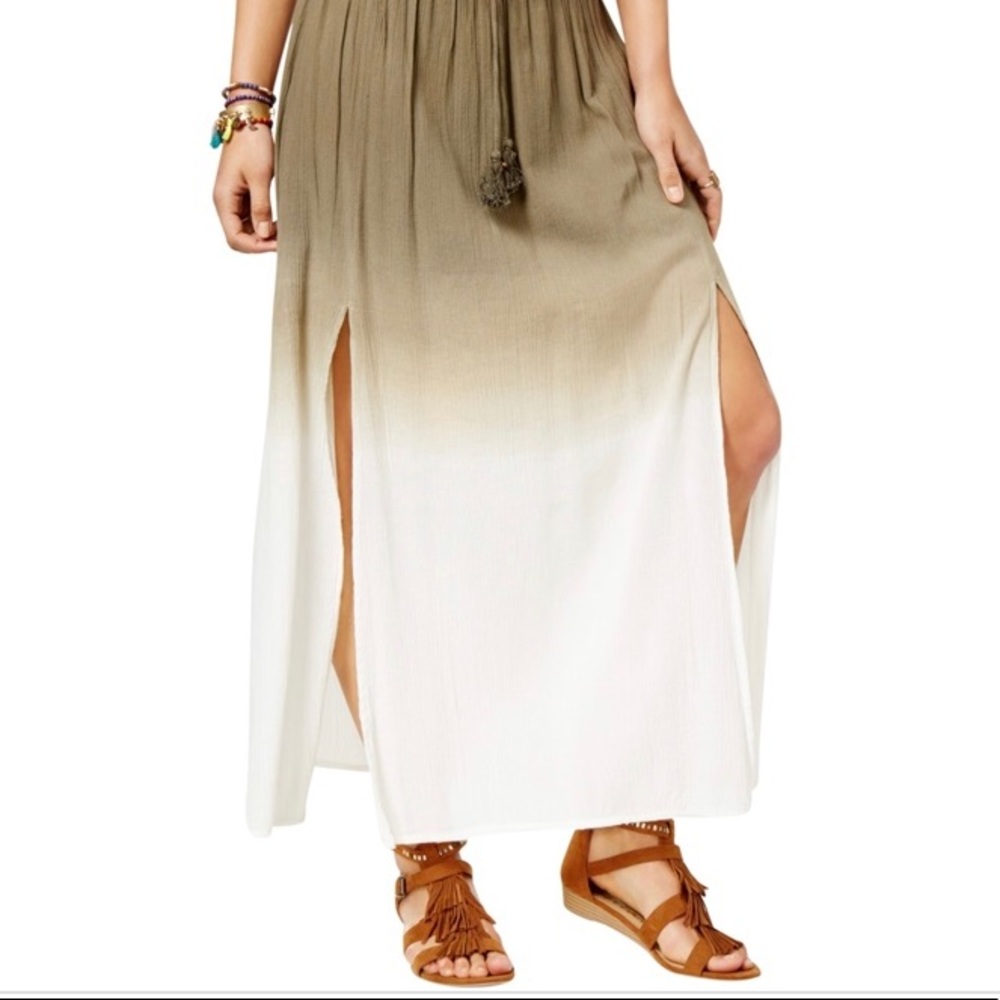 Ombré olive green and white skirt